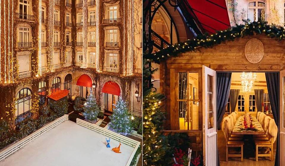 Fondue savoyarde dans un chalet de Noël et patinoire féérique au Plaza Athénée !