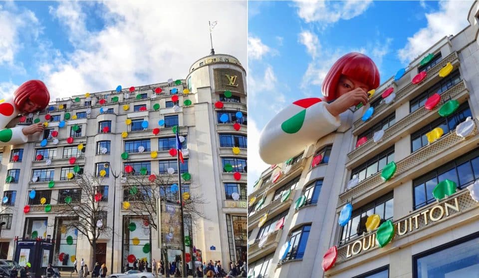 La boutique Louis Vuitton des Champs Elysées métamorphosée par Yayoi Kusama !