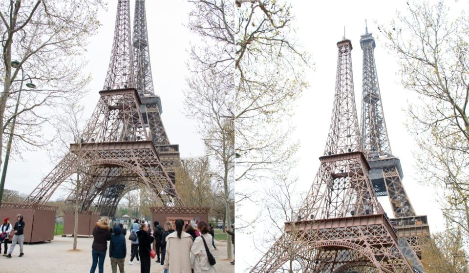 Paris : une deuxième Tour Eiffel a pris place au pied de l&rsquo;originale !