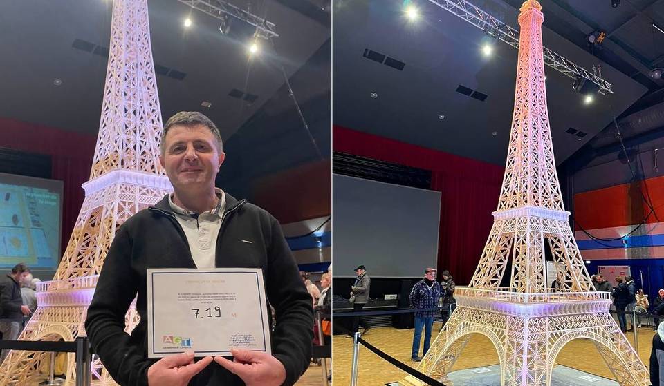 Un Français décroche un record du monde avec sa Tour Eiffel de 7 mètres en allumettes