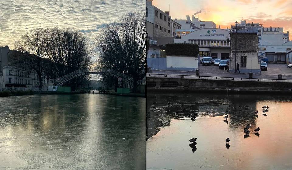 Il fait tellement froid à Paris que le canal Saint-Martin a gelé !