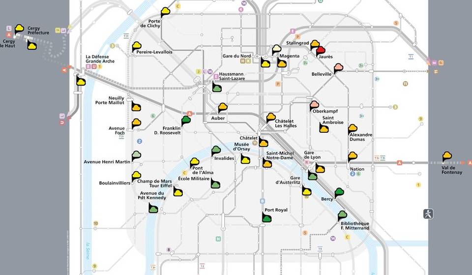 Une carte dévoile les stations les plus polluées du métro parisien