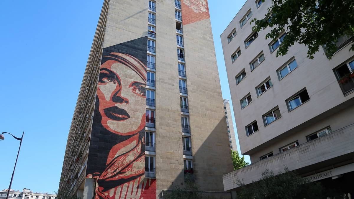 Œuvre de Shepard Fairey dans le 13ème arrondissement