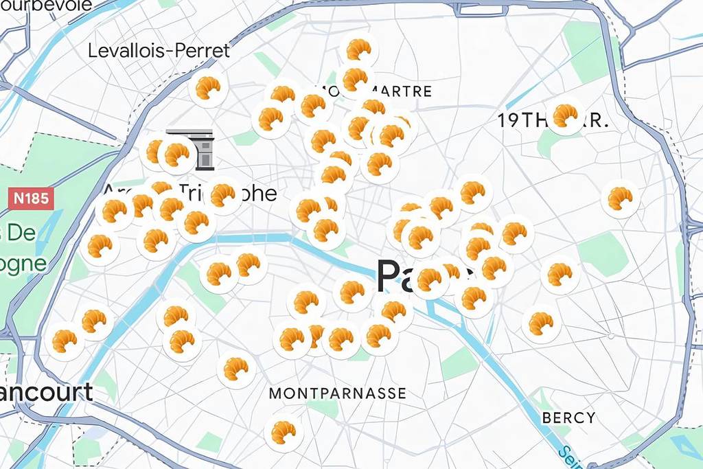 Este mapa enumera los mejores cruasanes de París, ¡y querrá probarlos todos!