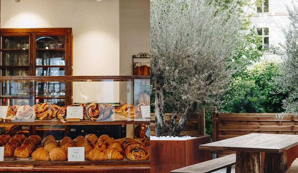 The largest bakery in Paris opens in a former barracks, on 1000 m2 – with an idyllic terrace lined with olive trees.