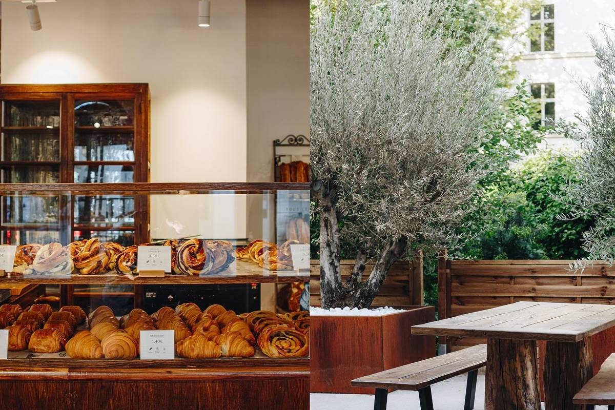 La plus grande boulangerie de Paris ouvre dans une ancienne caserne, sur 1000 m2 – avec une terrasse végétalisée idyllique, bordée d’oliviers