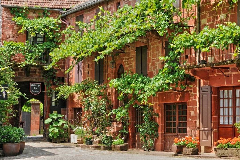 red sandstone village