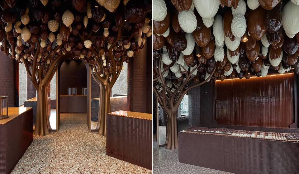 Waarom heeft de opening van &#8220;Cédric et la Chocolaterie&#8221;, de nieuwe chocoladewinkel van Cédric Grolet, Parijs in zijn greep? &#8211; Met een chocolademuur, een gigantische fontein en een decor dat Willy Wonka waardig is!