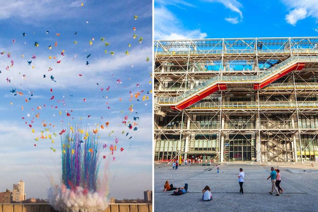 feu d'artifice centre pompidou
