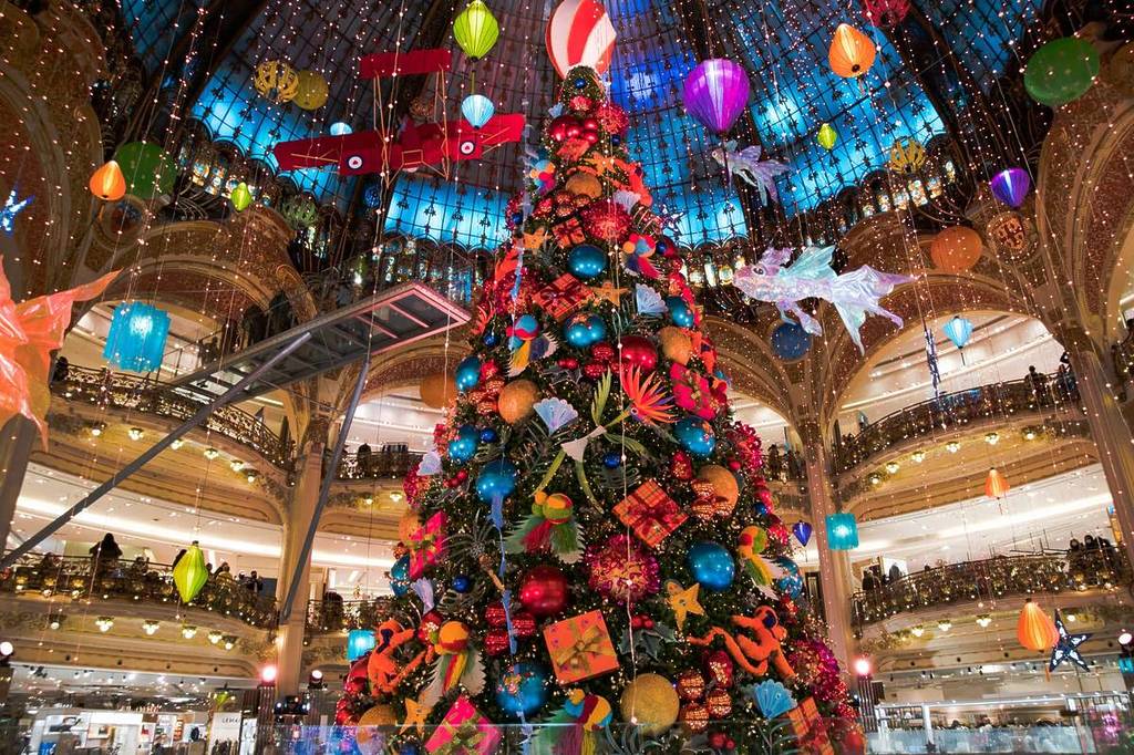 quels sont les plus beaux sapins des Galeries Lafayette au fil des ans Paris