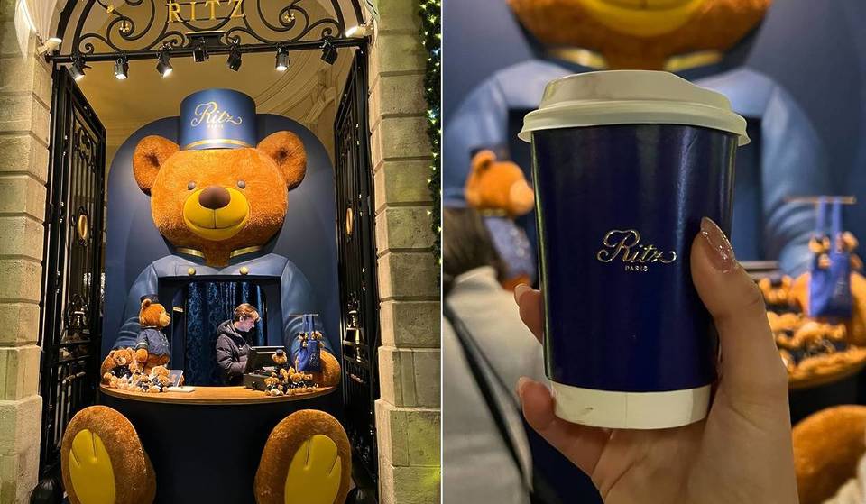 The Ritz Paris has just opened a free ephemeral pop-up store in the shape of a giant 2.50 m teddy bear: and it serves one of the best hot chocolates in Paris!
