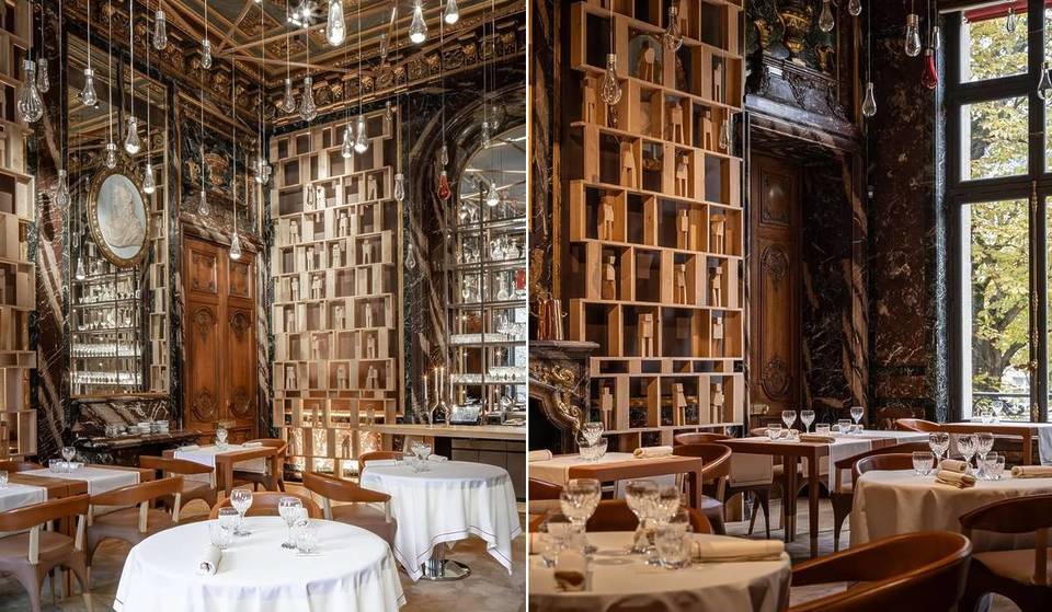 Este discreto restaurante do 16ᵉ acaba de ser coroado o mais belo do mundo: um cenário espetacular, coberto por uma chuva de cristais, onde Alain Ducasse reinventa a alta gastronomia: corra para lá antes que as reservas explodam!