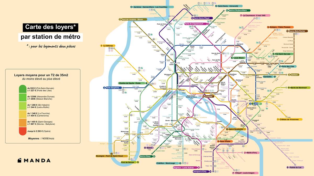 carte métro loyers