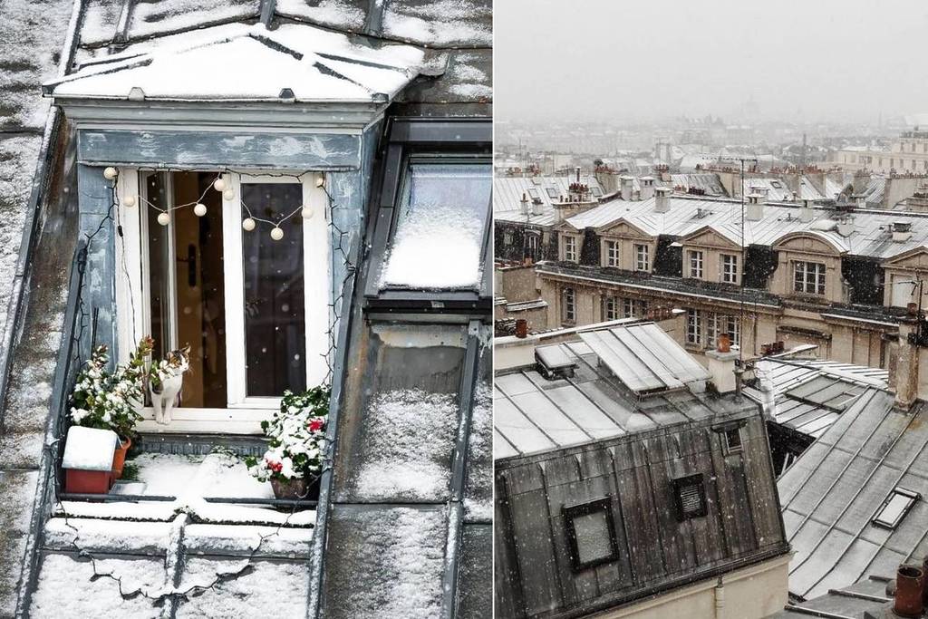 snow Valentine's Day Paris