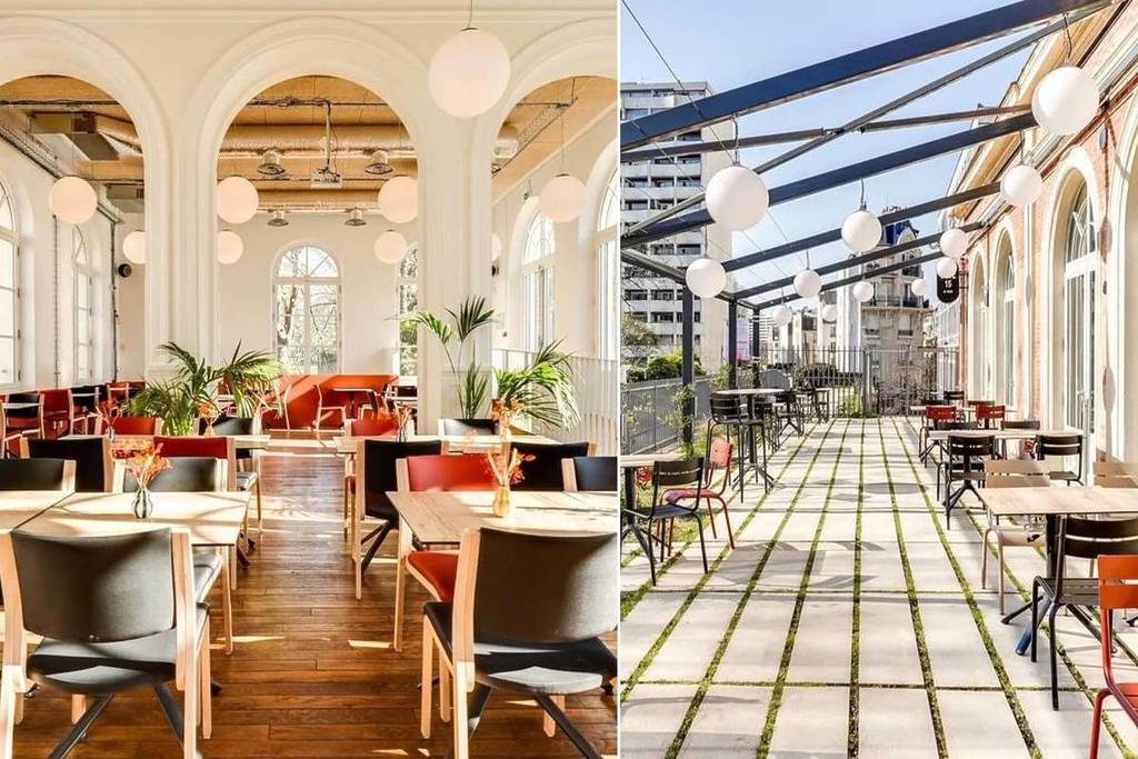 Located on the Petite Ceinture in the 15th arrondissement, this century-old former train station hides a stunning café-coworking space… with a 140-square-meter terrace bathed in sunlight