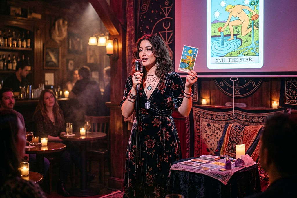Lecture de tarot avec cocktails immersifs lors des Tarot Sessions