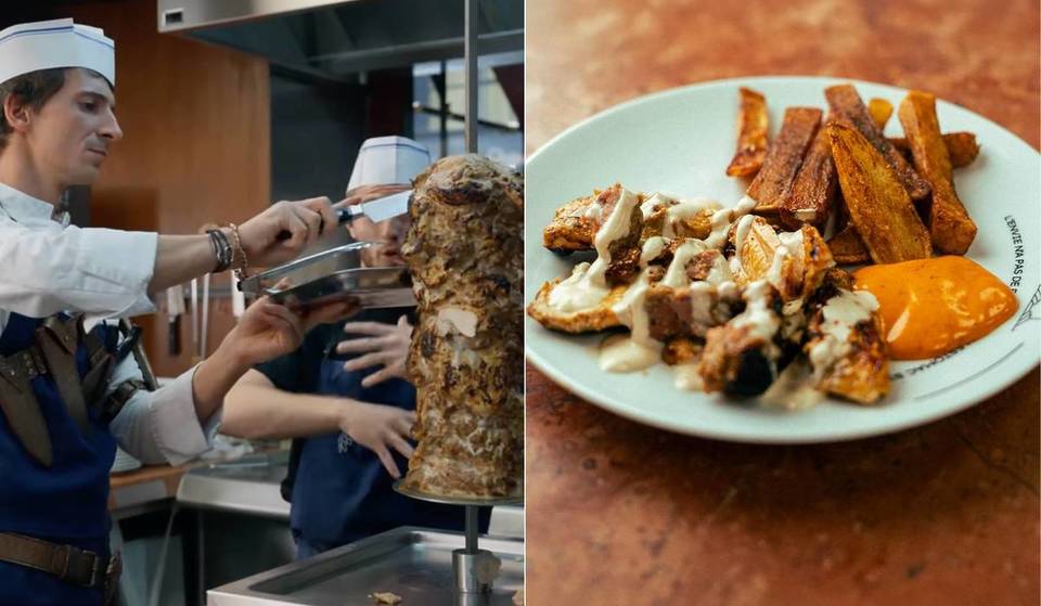 “Een kebab van een chef”: wat als de beste kebab van Parijs te vinden is in dit onbeperkte buffet in de Marais? Deze kipkebab op een bord is een echte sensatie…