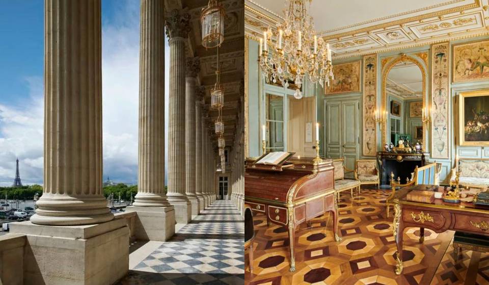 À Paris, sous les dorures de cet ancien garde-meuble royal, vous pouvez visiter l&rsquo;une des loggias les plus secrètes avec vue sur la Concorde – sa restauration a nécessité pas moins de 400 artisans
