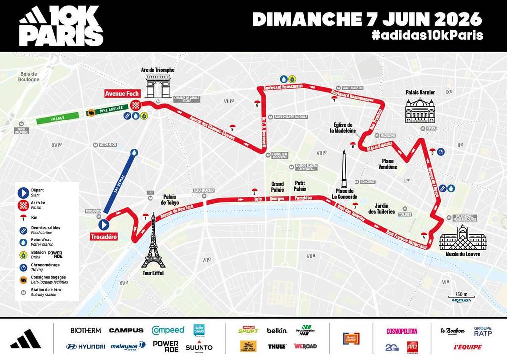 recorrido completo de la carrera Adidas 10K París