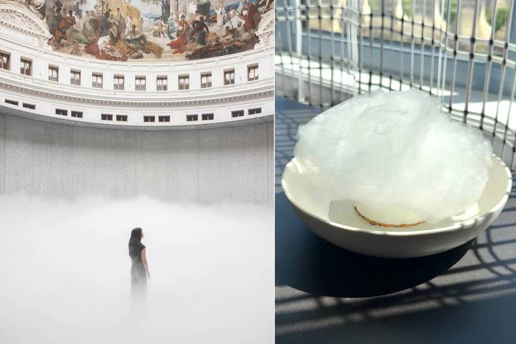 Nascosto in cima alla Bourse de Commerce, questo ristorante propone uno dei dessert più insoliti di Parigi: una “nuvola di nebbia” che si scioglie davanti ai tuoi occhi in pochi secondi…
