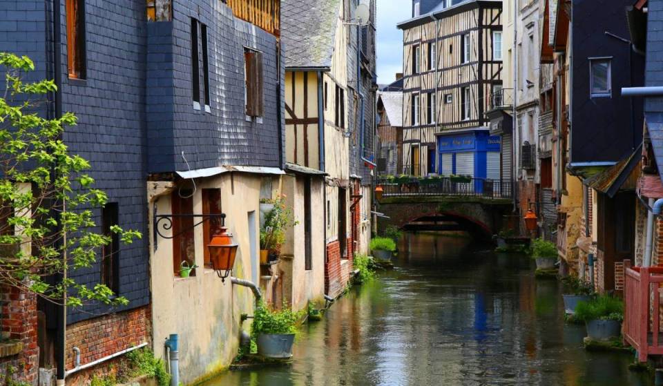 Just 1 hour and 45 minutes from Paris, this medieval town nicknamed “Normandy’s Venice” seems straight out of a fairy tale with its canals lined with half-timbered houses