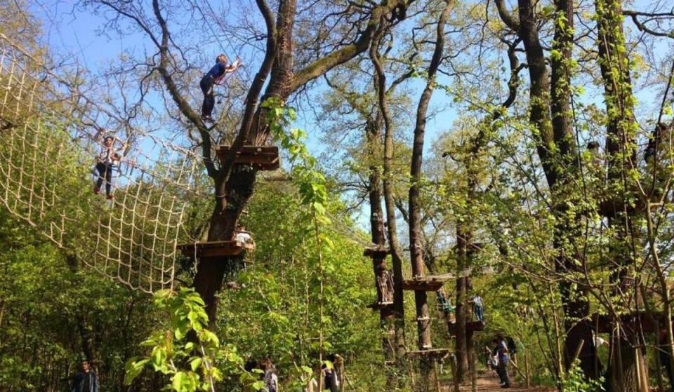 Several courses and heights of up to 12 meters: Paris’s only tree-climbing adventure is tucked away in the Parc Floral