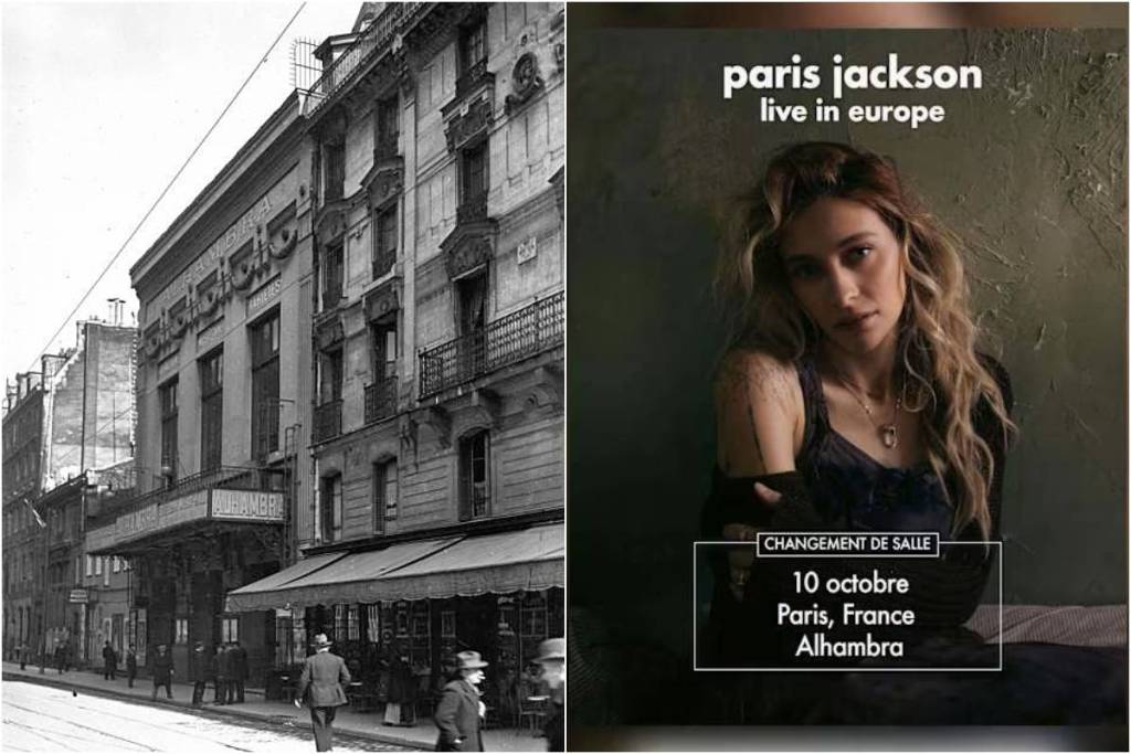 concerto di Paris Jackson all’Alhambra di Parigi, un teatro in stile Art Déco nel 10° arrondissement di Parigi