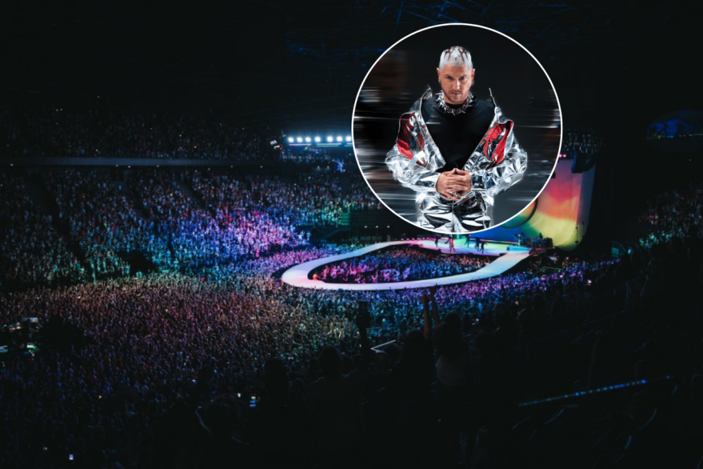 collage of Mosimann and the main hall of the Accor Arena in Bercy