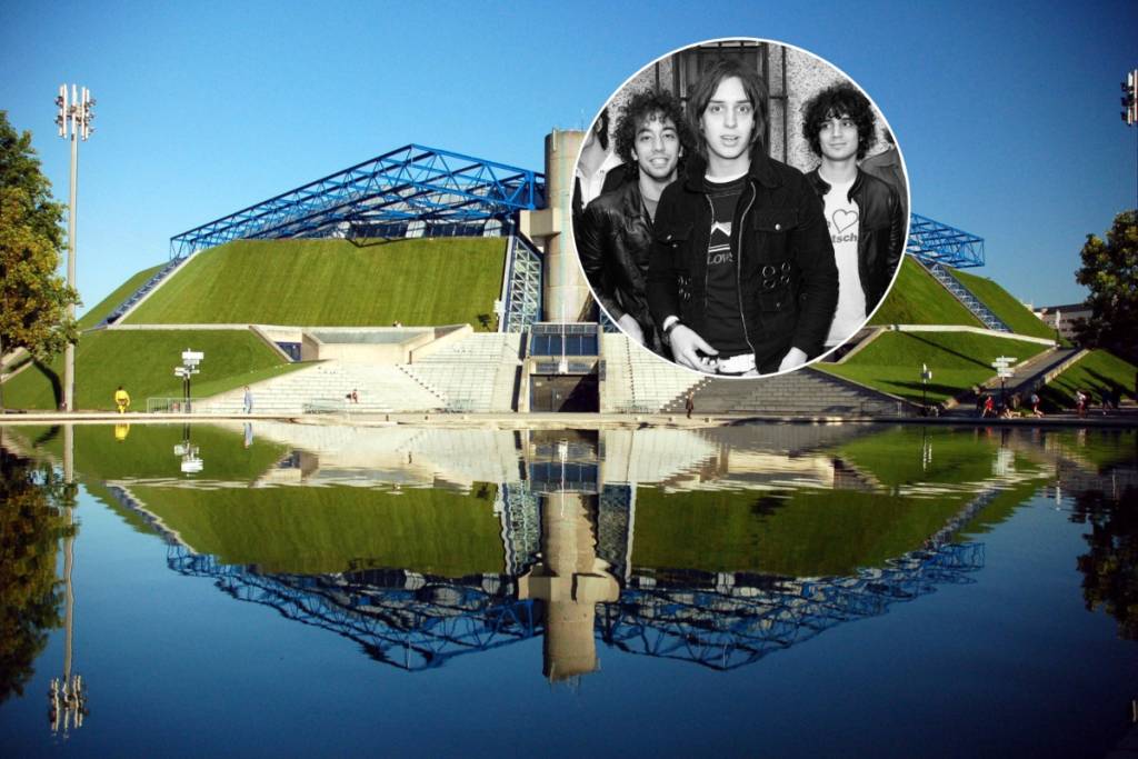 Vue extérieure de la salle de concerts Accor Arena à Paris où jouera le groupe The Strokes