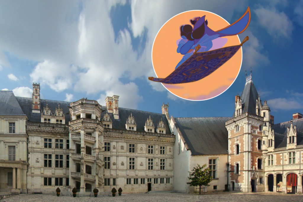 Composite image of Aladdin and the Château de Blois, Loir-et-Cher, Centre, France