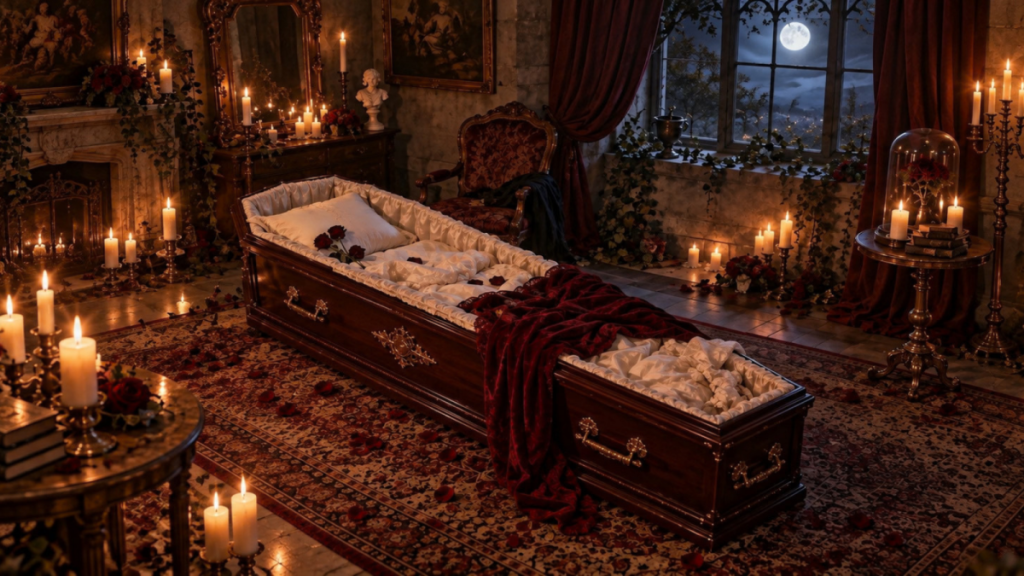 A Night in a Coffin at a Paris Hotel for Halloween