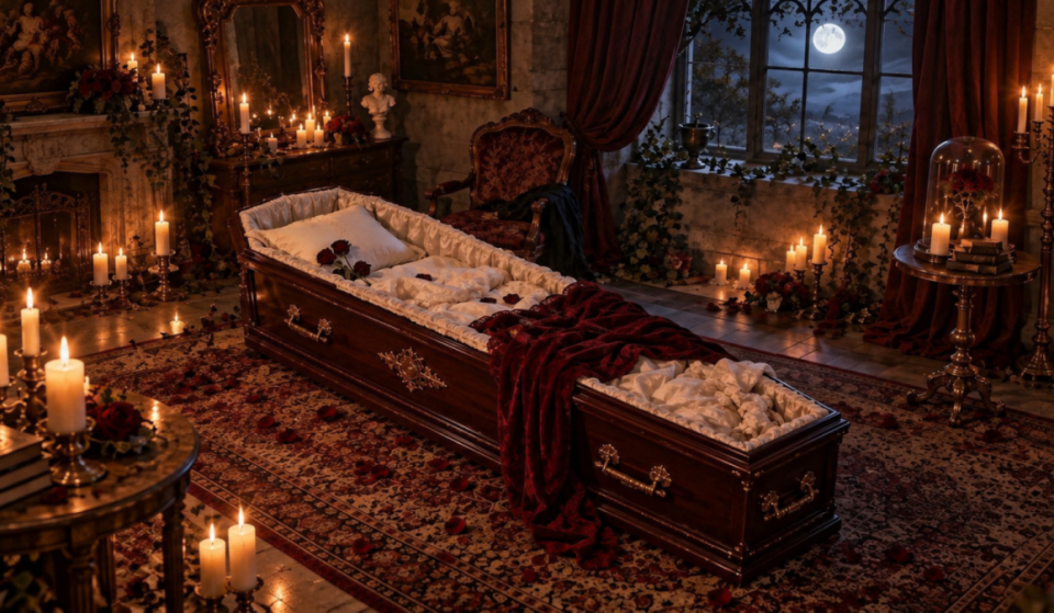 For Halloween, this hotel near Paris is replacing its bed with a coffin… where you can actually sleep