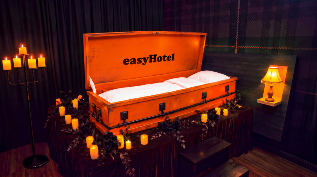 For Halloween, sleep in a coffin bed
