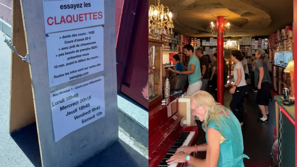 Au 21 rue Keller, cette atypique boutique de chaussures abrite un véritable studio de claquettes avec pianiste en direct
