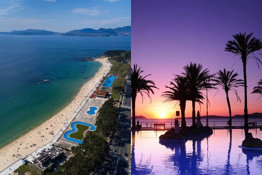 Las piscinas de la playa de Samil son de uso gratuito y están situadas en el paseo marítimo de Vigo