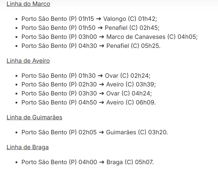 Há reforço dos comboios urbanos na noite da passagem de ano no Porto