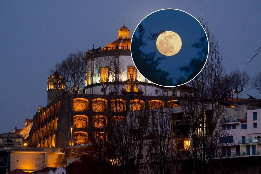 The Flower Full Moon, the first full moon of May, which can be seen in Porto