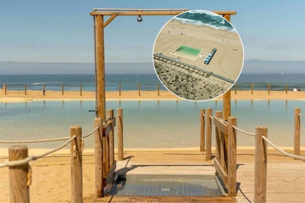 piscina gratuita climatizada de la playa de Canide Norte, cerca del puerto