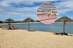 Esquece o mar gelado:  a menos de 1 hora do Porto, há uma praia numa antiga salina com água a 25 graus,  sem ondas e com um spa salínico