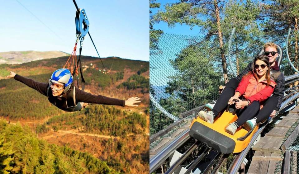 A uma hora do Porto, este parque de aventura esconde um slide onde se cruza a montanha deitado a 130 km/h