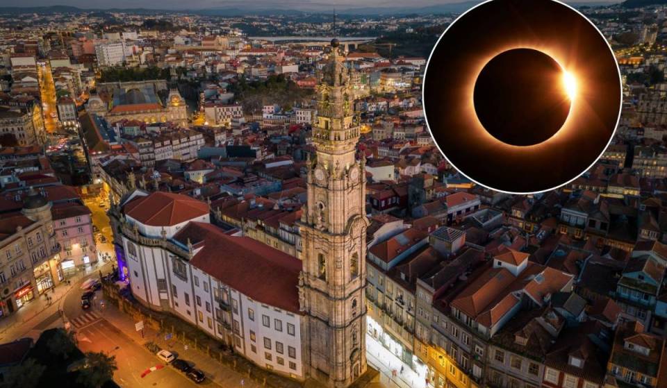 Eclipse solar en uno de los monumentos más emblemáticos de Oporto: desde una altura de unos 75 metros podrás contemplar este fenómeno tan poco habitual