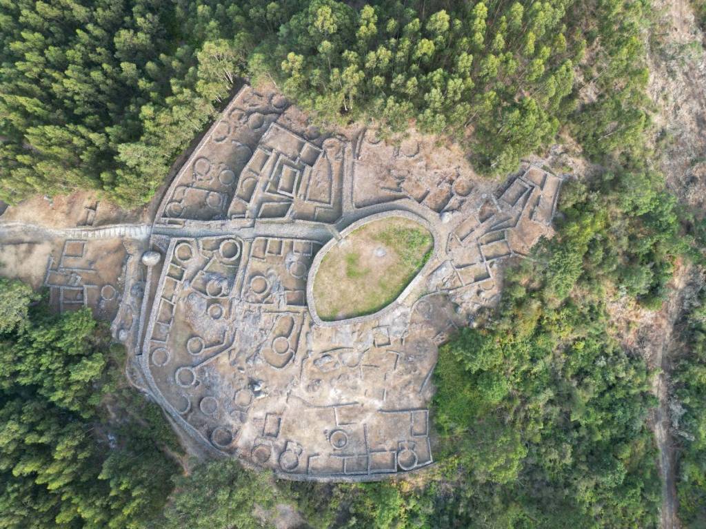 El castro de Monte Mozinho visto desde arriba.