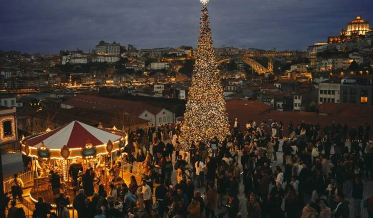 Vila Nova de Gaia liga 7 quilómetros de luzes no WOW em novembro; a festa de entrada livre tem árvore gigante e videomapping até janeiro