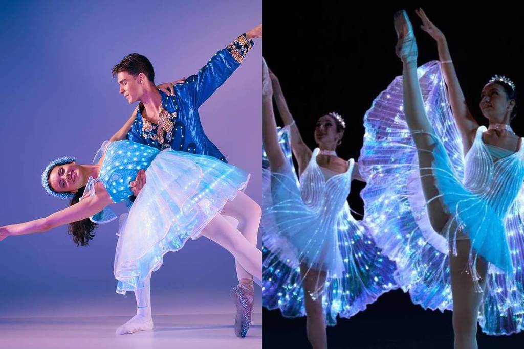 Ballerines dansant dans des costumes équipés de LED lors du spectacle Ballet of Lights