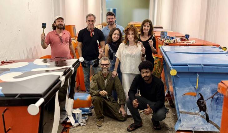 Artistas de diferentes gerações transformam contêineres e papeleiras da Comlurb em obras de arte urbana no Rio de Janeiro