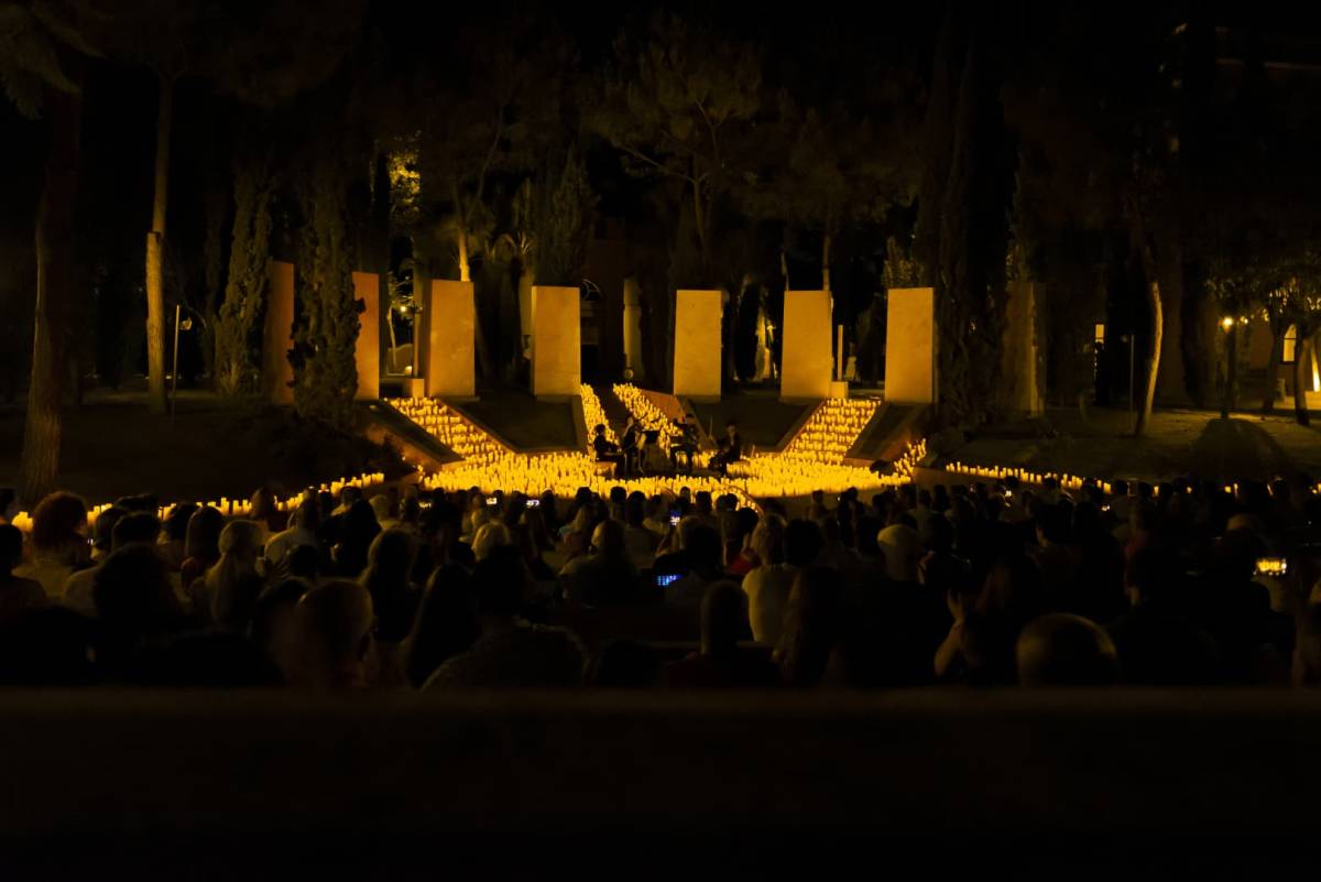 candlelight concert hosted in large auditorium