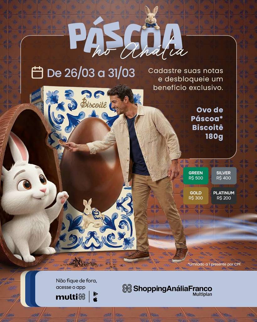 Caça ao Chocolate no Shopping Anália Franco. O que fazer na Páscoa em São Paulo?