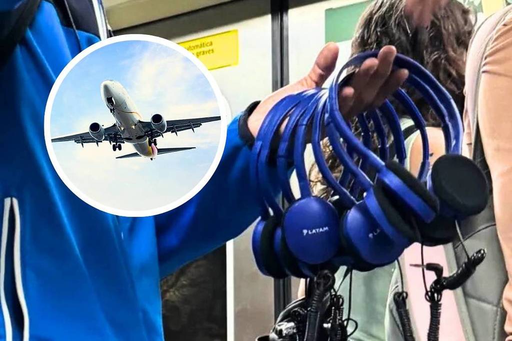 ambulante vende fones da LATAM no metrô de são paulo