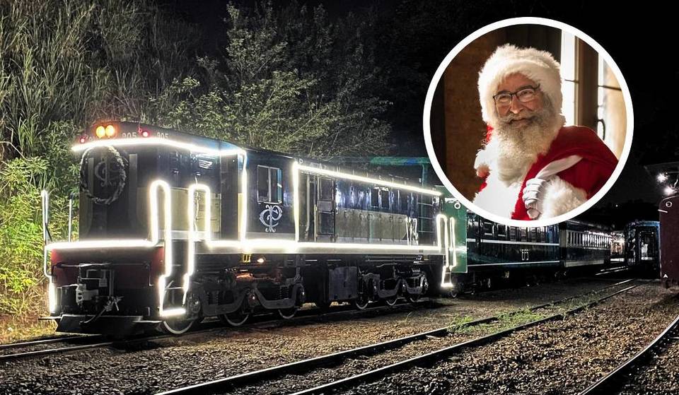 A 1h30 de SP, uma Maria Fumaça vira Expresso de Natal: e você só tem 3 datas para fazer este passeio exclusivo com o Papai Noel