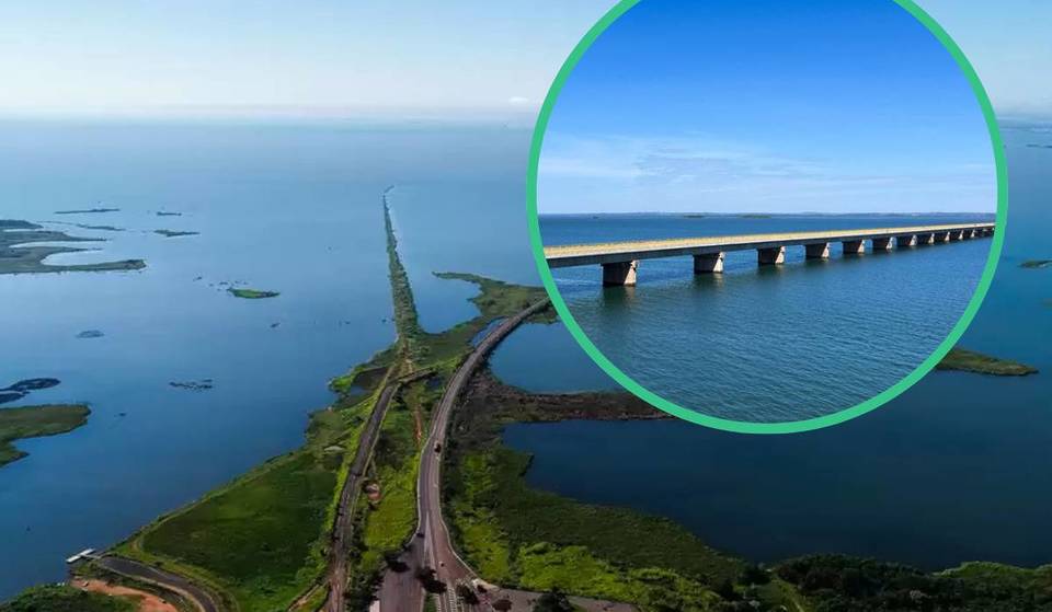 Con sus impresionantes 2,55 kilómetros de longitud, este puente del interior de São Paulo batió un récord en Brasil y divide dos estados del país.